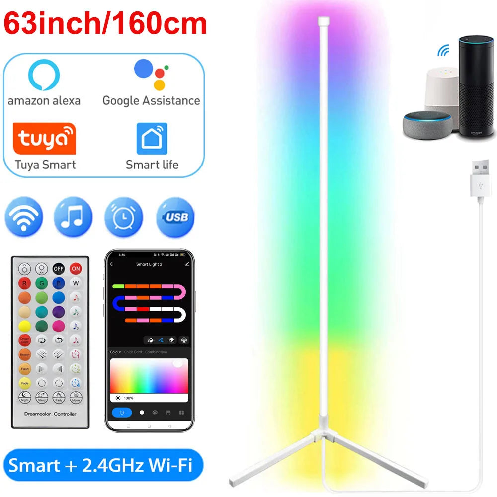 Smart WiFi Corner Floor Lamp