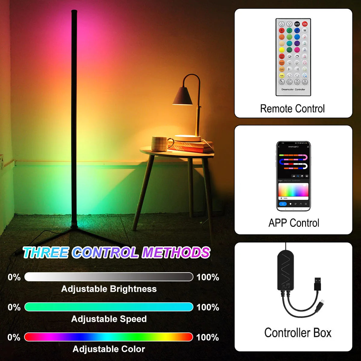 Smart WiFi Corner Floor Lamp