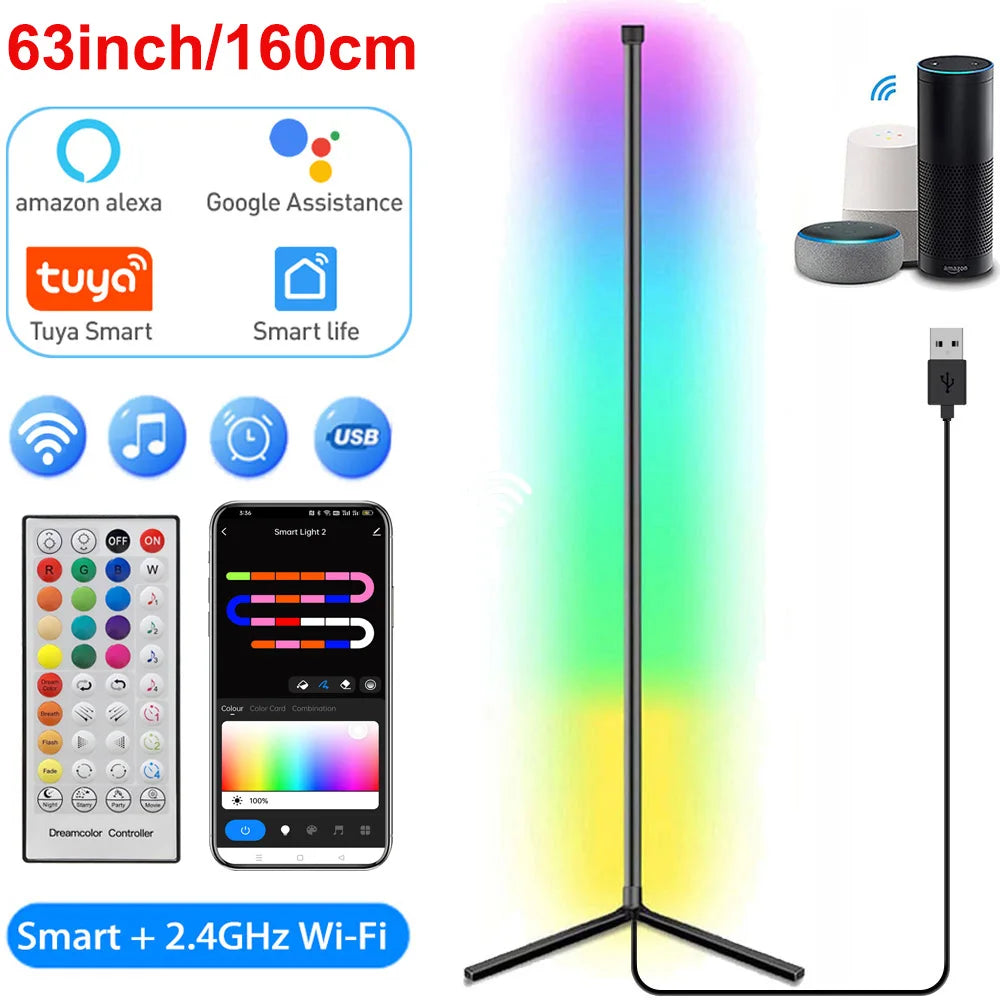 Smart WiFi Corner Floor Lamp